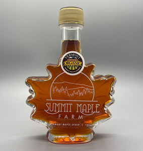 Organic Vermont Maple Syrup 100ml glass leaf jar